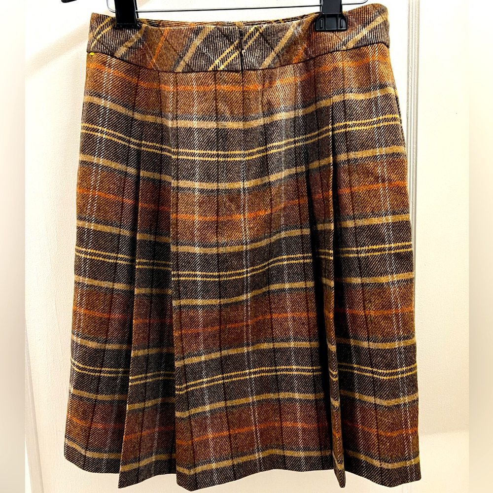 Brooks Brothers Plaid Skirt in Brown and Orange
